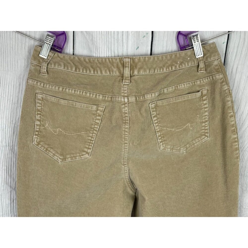 St. John's Bay Women's 14 Classic Fit Khaki Corduroy Pants Straight Leg - Picture 4 of 7
